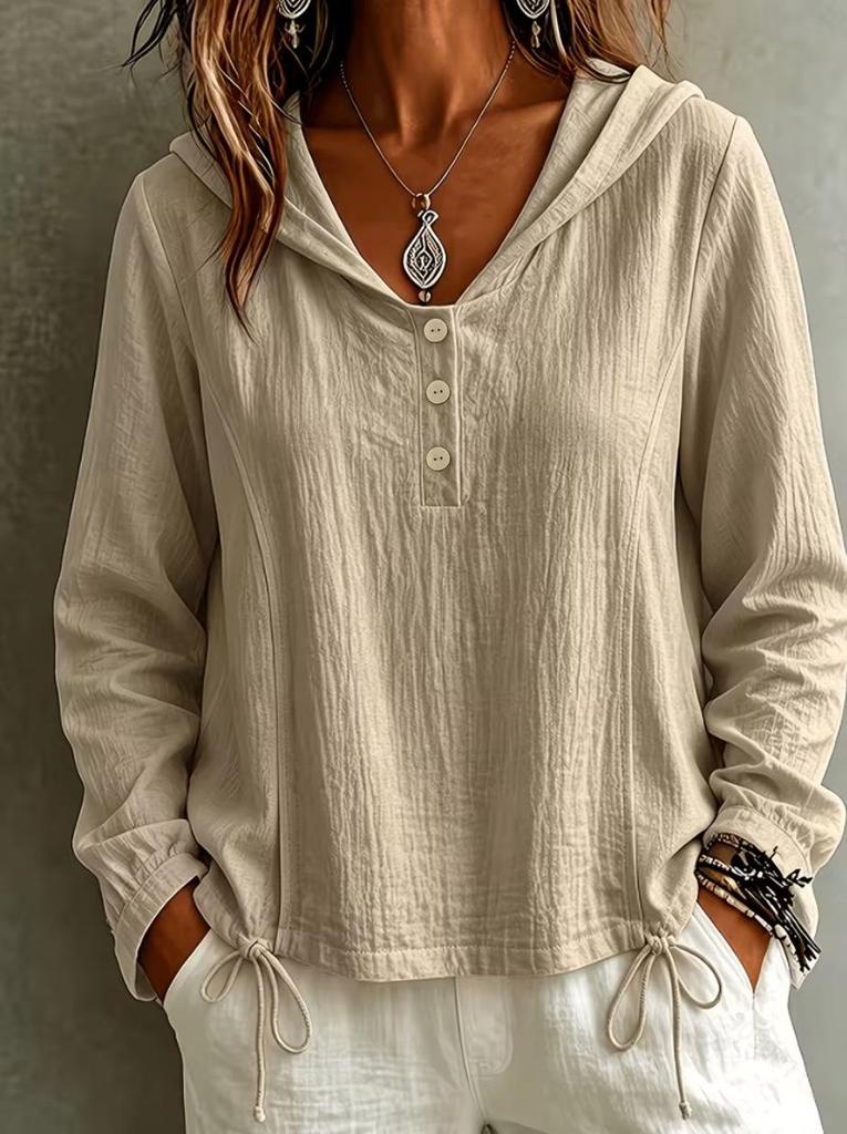 2026 Spring/Autumn Casual Hooded Sweatshirt: Flaw-Covering, Slimming, Versatile Long Sleeve Top
