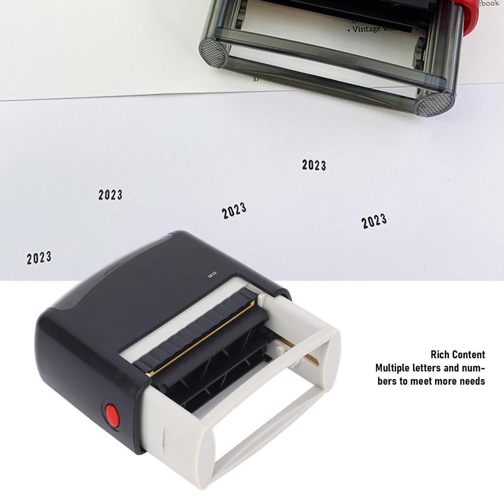 Letter Stamper Refillable Reusable 58x22MM Portable Design High Visibility Automatic Stamper with Tweezers for Office Stamping