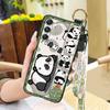 Kickstand Back Cover Phone Case For Samsung Galaxy M34 5G/F34/SM-M346B Anti-dust Shockproof Dirt-resistant Lanyard Panda