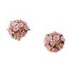 Romantic Ceramic Flower Rose Diamond Alloy Earrings Temperament Ear Buckle Exquisite Stud Earrings Jewelry Popular