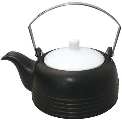 Suzuki Medicinal Earthenware Line Teapot, Black, 1.2L, Thermatec, IH-compatible Kettle, Teapot, Pattern, 7223-0580