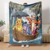 Winnie Pooh Adventure Flannel Blanket Super Soft Warm Cozy Blanket For Sofa Bed Office Travel Allseason Home Decor Gift