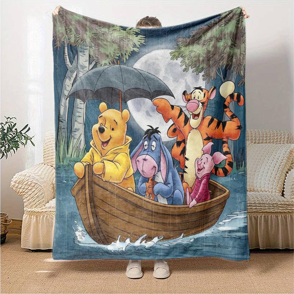Winnie Pooh Adventure Flannel Blanket Super Soft Warm Cozy Blanket For Sofa Bed Office Travel Allseason Home Decor Gift