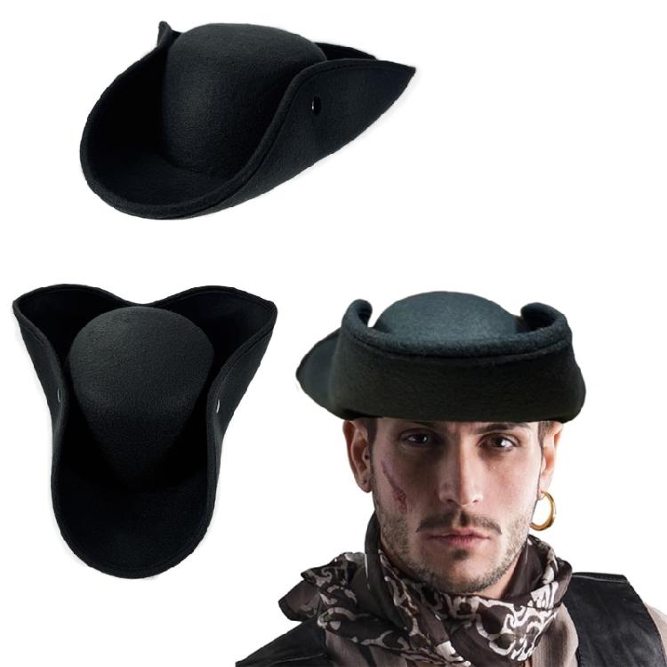 Cosplay Pirate Captain Hat for Women Men Halloween Party Tricorne Hat Roleplay Pirate Cocked Hat for Stage Performances