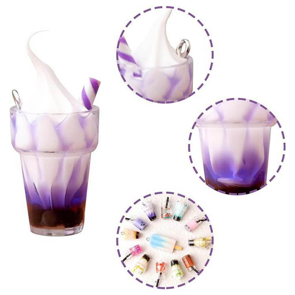 DIY Jewelry Components Milk Tea and Ice Cream Pendant Kits Jewelry Making Supplies Handmade Accessories for Women Girl