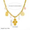 DIEYURO 316L Stainless Steel Golden Butterfly Pearl Flower Pendant Necklace Lady Novel Collarbone Chain Jewelry Holiday Gift