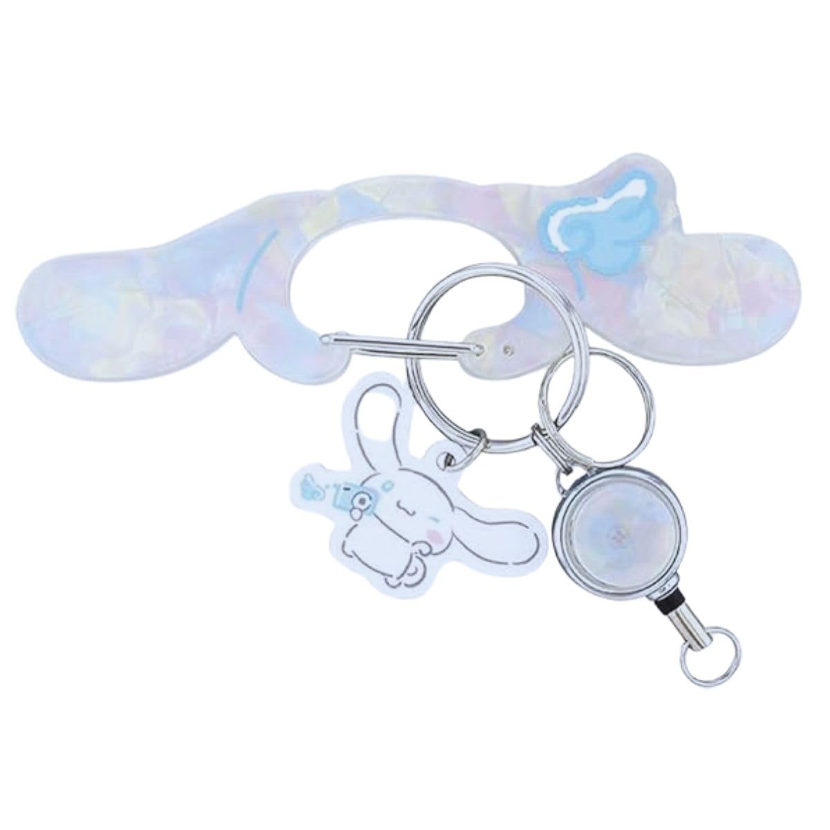 Sanrio Characters Carabiner Cinnamoroll [FLOWERING]   (with reel) LSR-G010-A белый