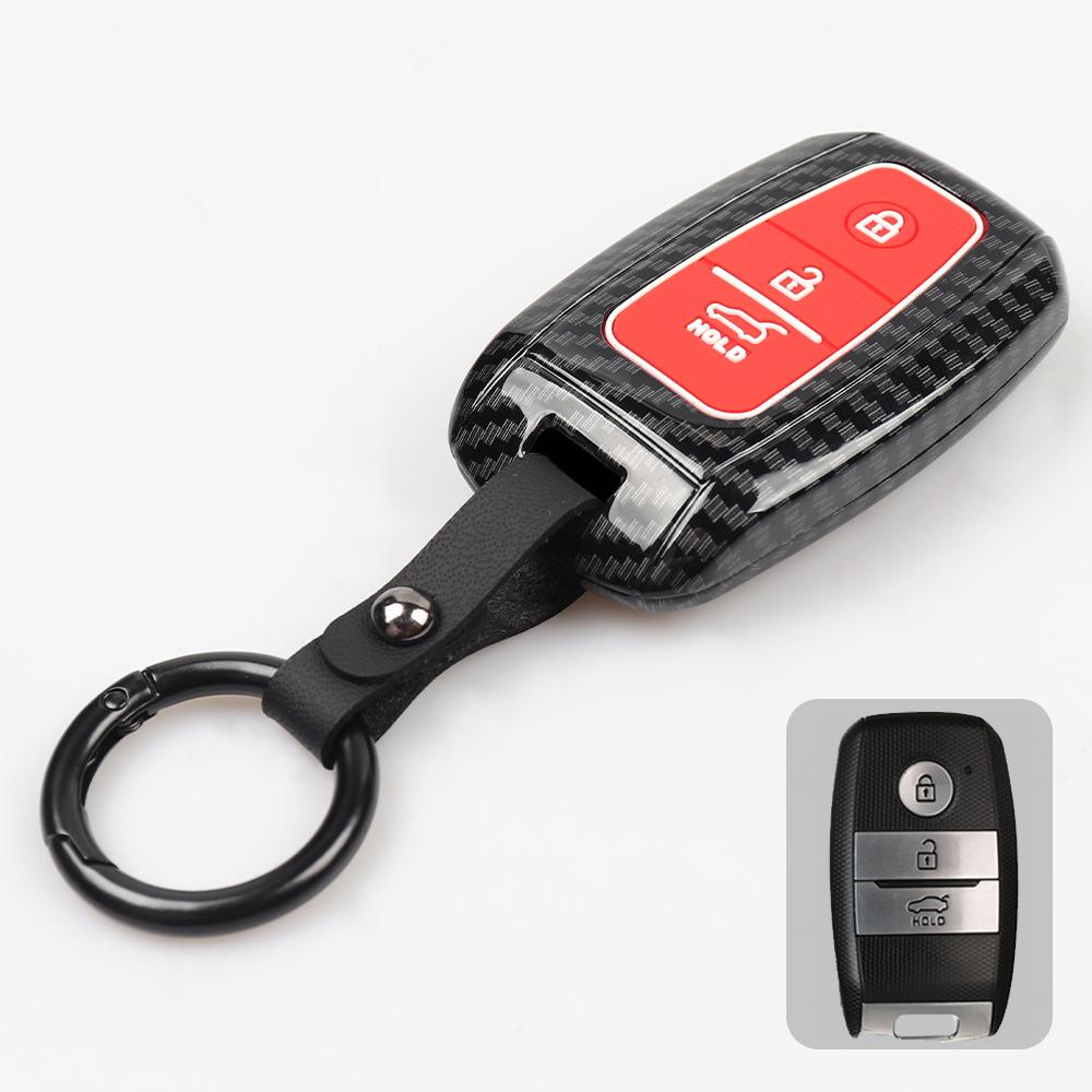 For Kia Sedona Grand Carnival 2015 2016 2017 2018  Stonic Forte Niro Soul Sorento ABS Carbon Car Key Cover Case