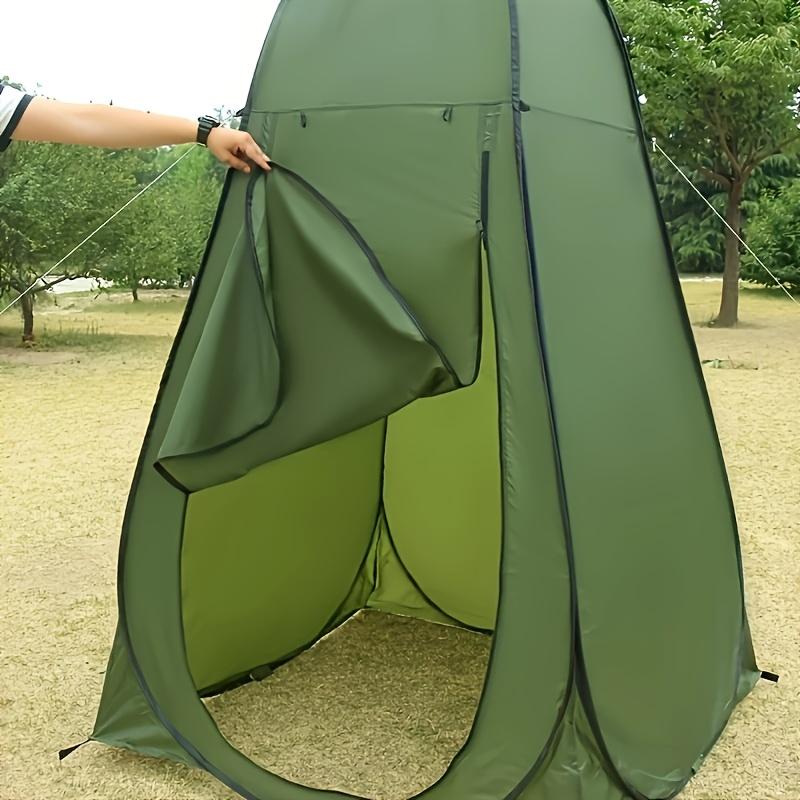 

1 шт. Складная палатка для уединения для кемпинга - Водонепроницаемый ПУ материал, Застежка-молния, Портативный душевой укрытие и ветрозащита для автодомов зелёный