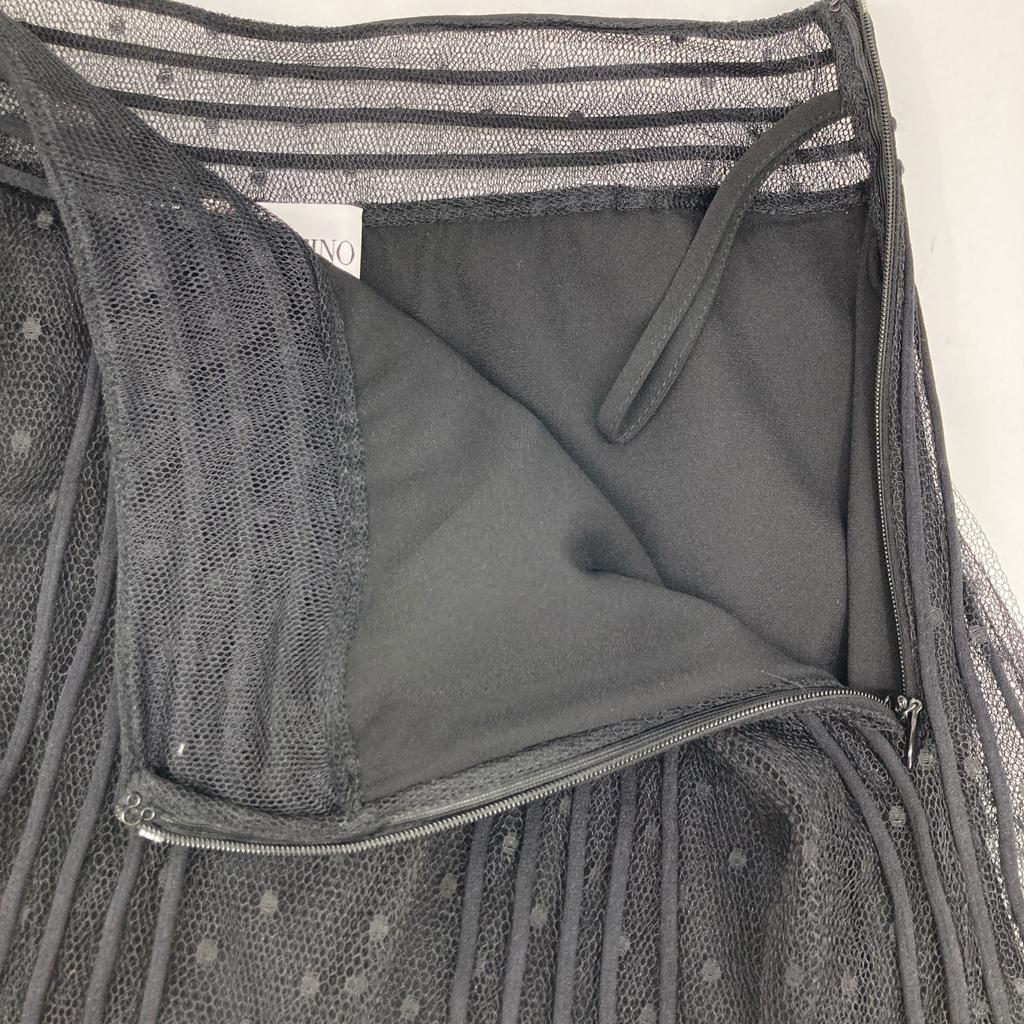 RED VALENTINO VR0RA01N5SU Black Lace Tulle Skirt skirt 40 blackUsed