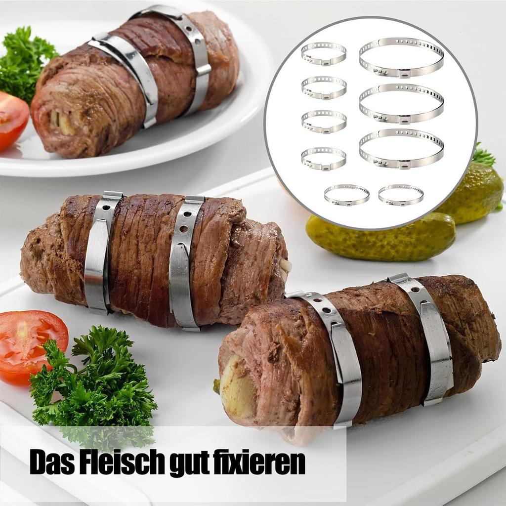 12 pcs round roll meat clamp set, stainless steel adjustable clamp YQ