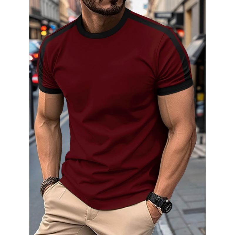 2025 Summer New T-shirt For Men Short Sleeve O-neck Tees Casual Sports Fitness Social Color Vintage Streetwear Oversized Tops