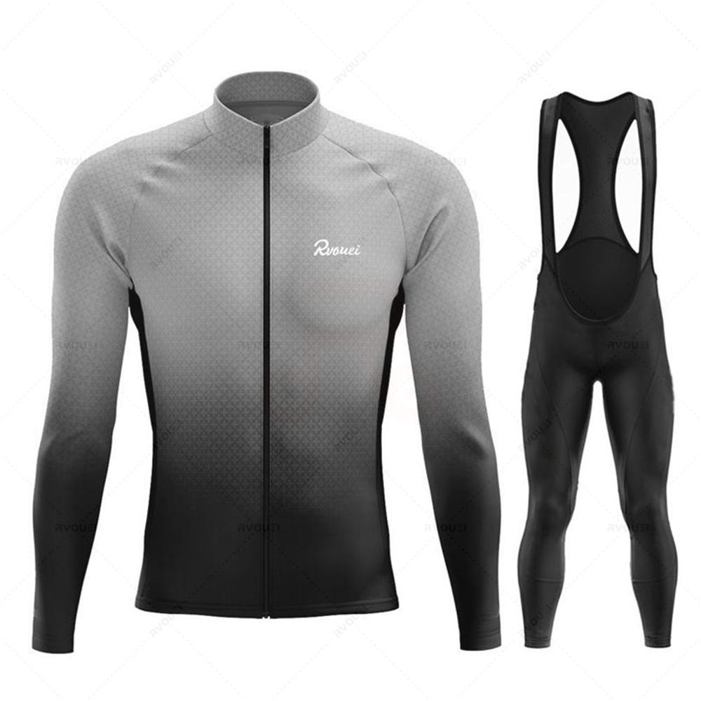 Rvouei Pro Team 2026 Spring and Fall Mens Long Sleeve Cycling Sets Bicycle Clothing Mountain Bike Clothes Suits Ropa Ciclismo