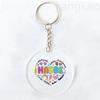 Intelligent Loving Brave Mother Spanish Print Keychain Circle Chain Acrylic Keyring Holiday Birthday Mother's Day Gift for Mama