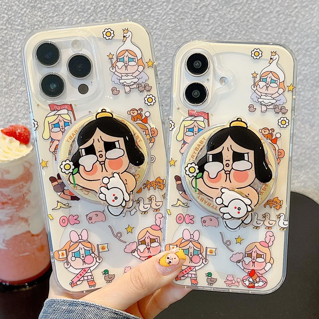 Cute Cartoon Magnetic Case For iPhone 17 16 Pro 15 14 Pro Max Cover with Stand Holder Magsafe Cases for iPhone 17Pro