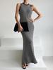 Patchwork Sleeveless Slim-Fit Knitted Dress