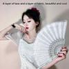 Lace Design Folding Fan Tassel Handheld Fan Elegant Lace Hand Fan  Dance