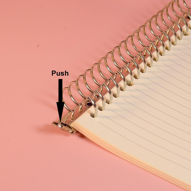 A5 B5 nerezová ocelová spona na kroužkový pořadač 20/26 kroužků na papírový pořadač na sešit, alba, deníky, kancelářské potřeby, školní papírenské potřeby