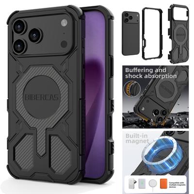 Vojenský pancéřový kryt na telefon pro iPhone 17 16 15 14 13 Pro Max 17Air 16E Magnetické bezdrátové nabíjení Ochranný kryt proti pádu