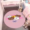 Line Friends Brown Sally Round Rug Cute Cartoon Pattern Circular Carpet Soft Anti-Slip Mat for Kids Room Playroom