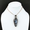 Blue Dendrite Opal Gemstone Pendant Copper Wire Wrapped Pendant Moonstone Pendant Gift For Her Handmade Copper Pendant Wire Wrapping Jewelry