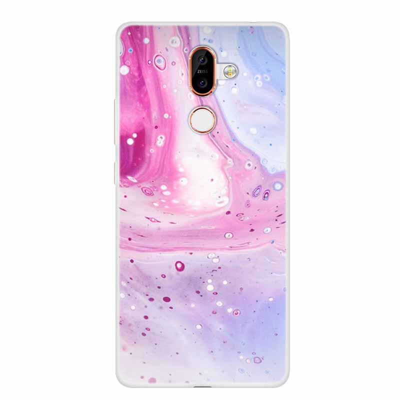 För Nokia 7 Plus Fodral Marmor Mjuk Silikon Baksida Telefonfodral Modefodral Coque Nokia7 Plus Stötsäkert Fundas