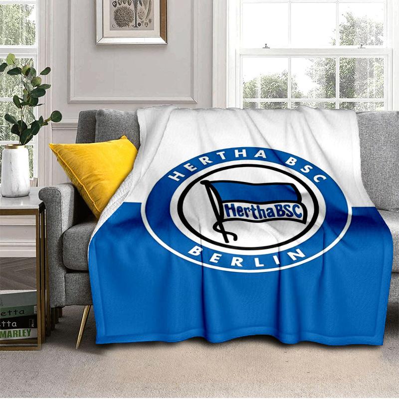 Coperta con stemma Hertha BSC Berlin Adatta per Divani, Letti, Uffici e Campeggio - Regalo Perfetto per Halloween Natale