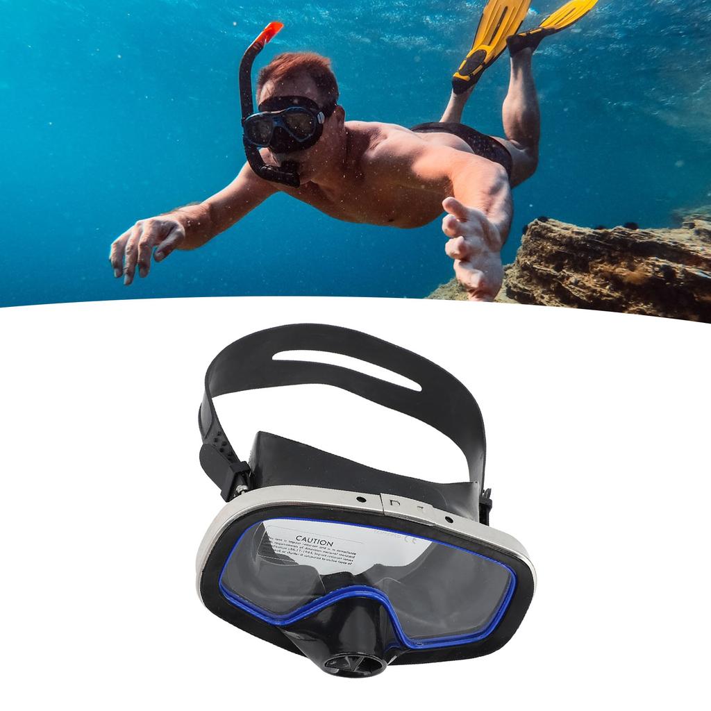 Diving Goggles Silicone Waterproof Tempered Glass Lens Underwater Goggles for Snorkeling Swimming