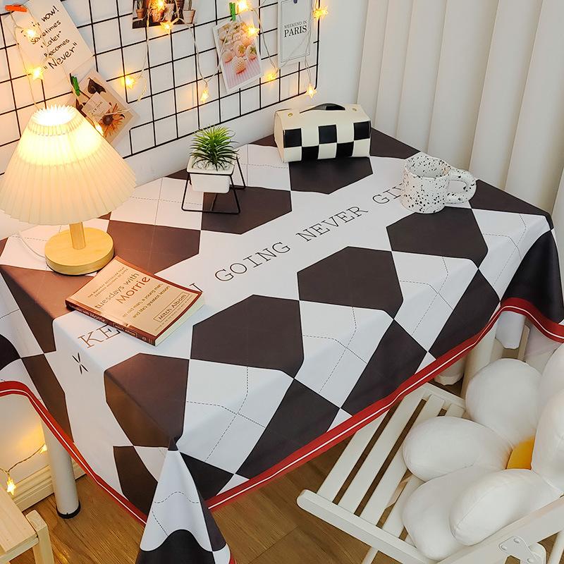 Tablecloth Waterproof And Oil-Proof Leave-In Fabric Desk Rectangular Dining Table Cloth Pvc Coffee Table Table Mat Tablecloth