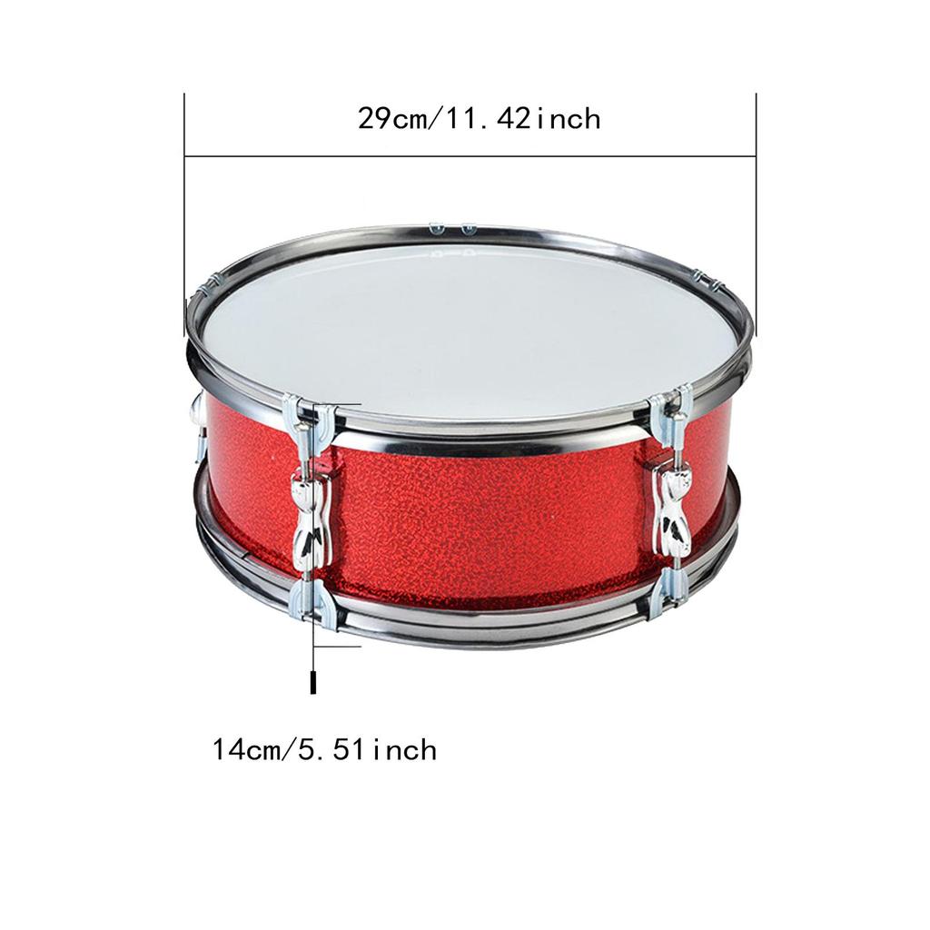 11" Snare Drum, Music Learning Lightweight Portable Musical Instrument Music Drum Percussion Instrument for Beginners, Children