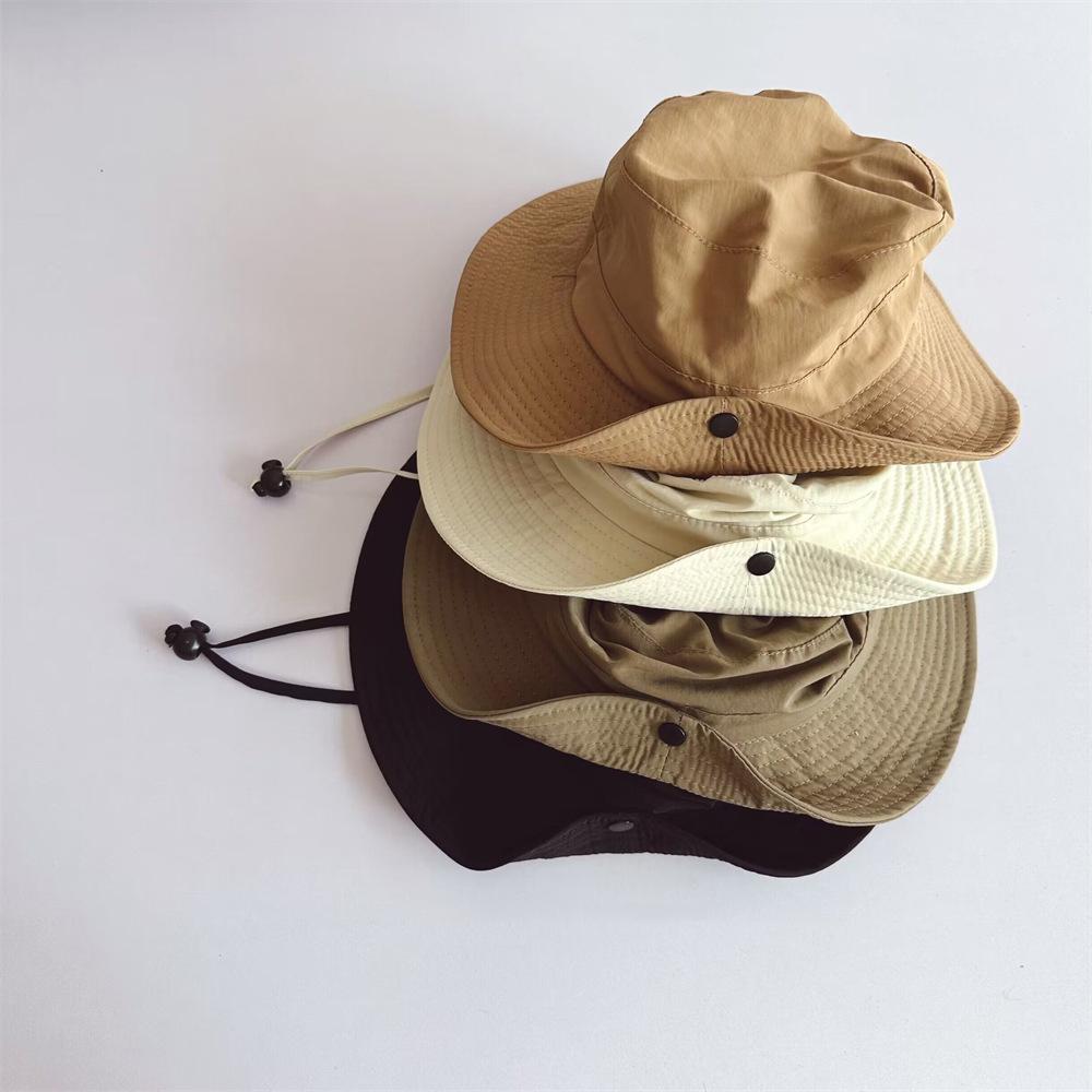 Children Bucket Hats Summer Solid Color Sunhat Kids Sunshade Fishing Caps Boys Girls Outdoor Autumn Fashion Beach Cap New Visor