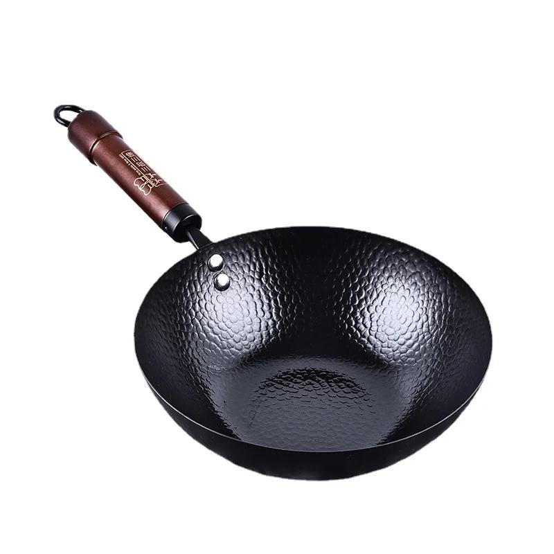 Women Lightweight Wok Pan,Hammer Cast Iron Frying pan,Durable Non-stick Wok,For Kitchen Gas Stove And Induction Kitchen Cookware