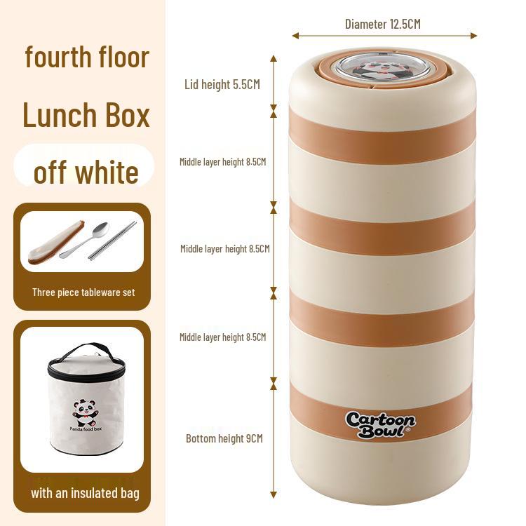 Läckagesäker Bento-låda i rostfritt stål med silikontätande lock för kontorsarbetare