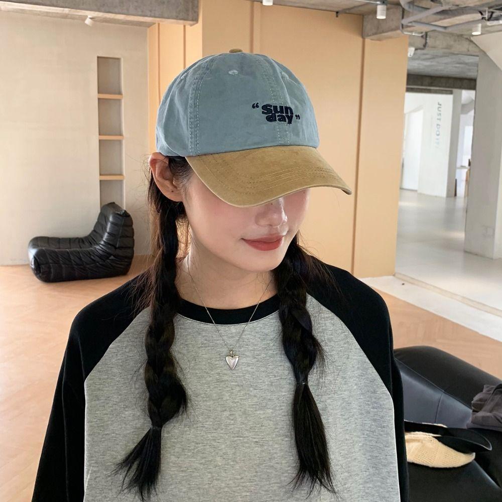 Adjustable Letter Embroidery Baseball Hat Cotton Teenagers Hat Vintage Baseball Cap for Men Women