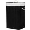 Panier à Linge - SPRINGOS® - 72L - Bambou - Noir - Amovible avec Couvercle