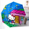 1pc Hello Kitty Night Sky Automatic Opening/Closing Umbrella - Portable Three-Fold Design with 8-Bone Iron Frame, Outdoor, Gift for Fans, Travelers, E
