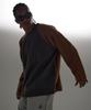 ATTENTIONROW Boucle Mix Yarn Oversized Wool Knit Raglan Sweater (Charcoal/Brown)