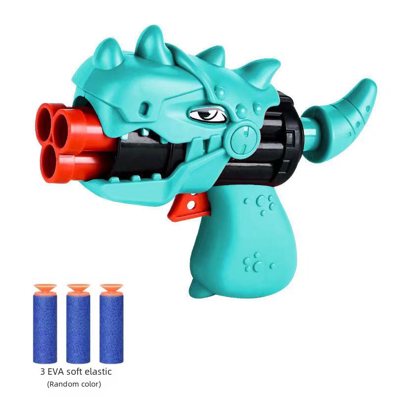 3-6 Years Old Children Soft Bullet Toy Dinosaur Handheld Gun Left Wheel Launch Suction Cup Burst Toy Gun Boys Girls