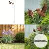 B0KB Rostige Metallkolibri-Gartenkunst Antike Stile Schmiedeeisen Vogelskulptur für Gartendekoration