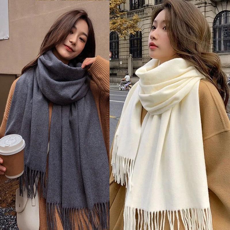 New Black Scarf Cashmere Woman Wool Ladies Scarf Warm Checkered Scarf Women's Winter Scarves Autumn XWJ07