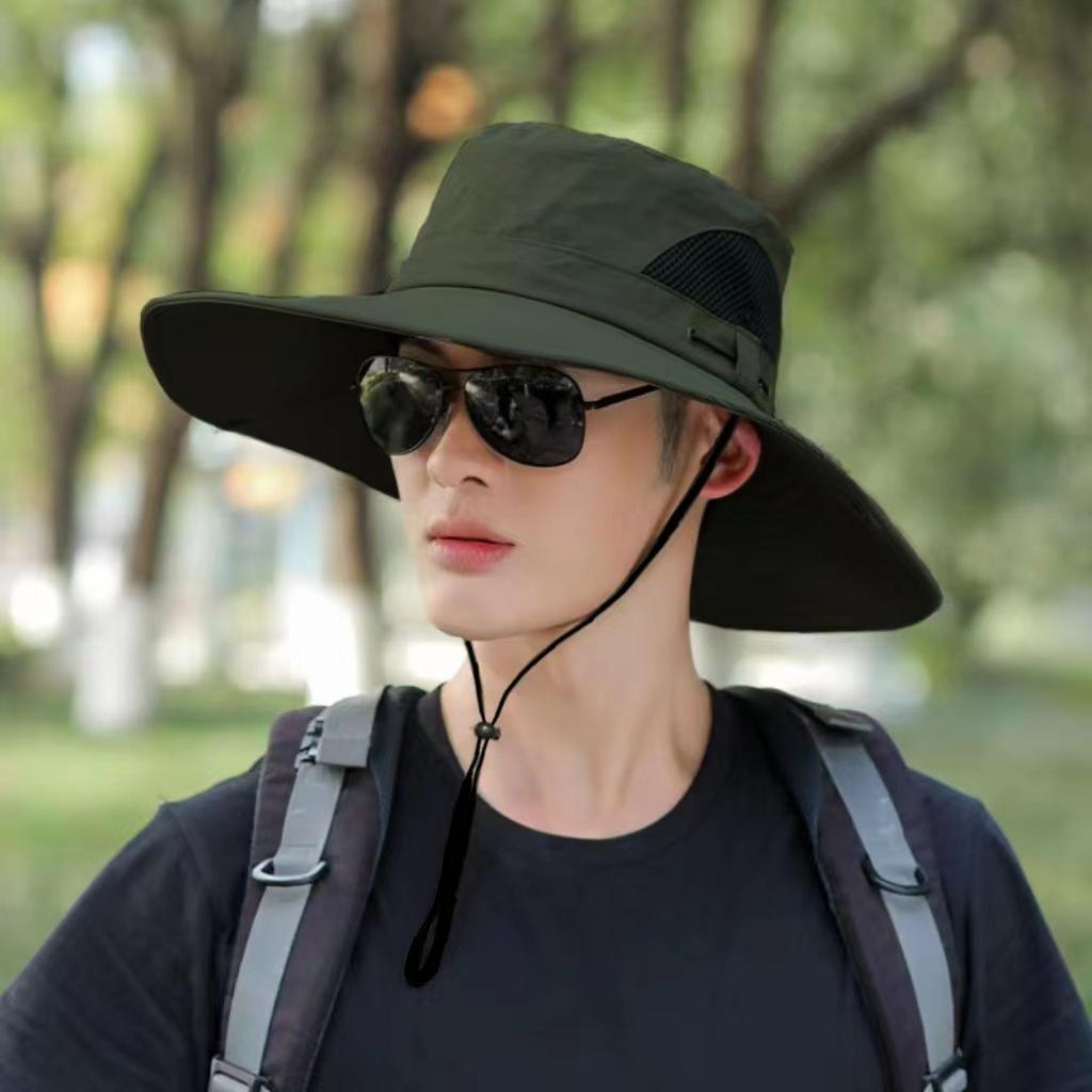 

Солнцезащитная шляпа мужская весенне-летняя для активного отдыха, велосипедная панама, шляпа для рыбалки, повседневная шляпа от солнца, мужская шляпа от солнца Adjustable армия зеленый