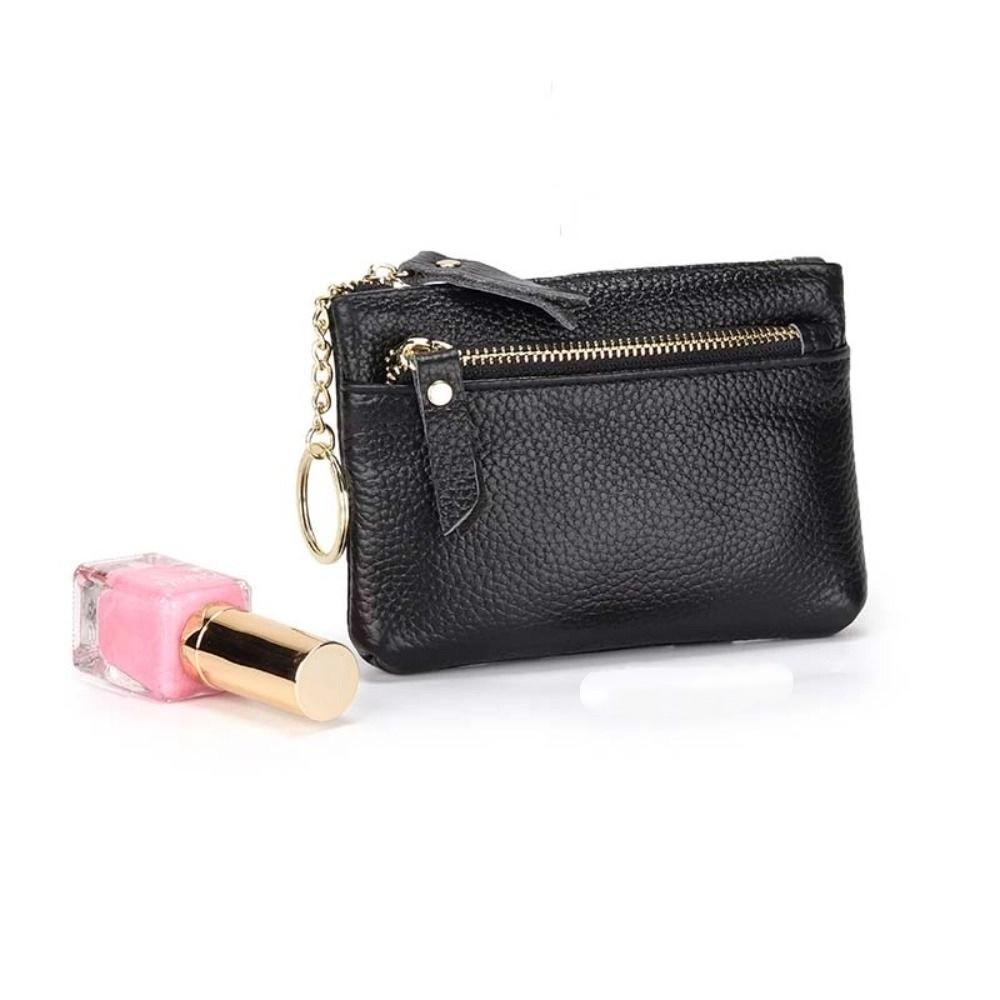 Hand Clutch Small Cowhide Wallets Zipper Lipstick Storage Bag Money Pocket Pu Coin Purse Daily