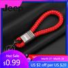 For Jeep Car Key Chain Leather Zinc Alloy KeyRing For Jeep Renegade Wagoneer Avenger Recon Wrangler JK Gladiator Compass Gran