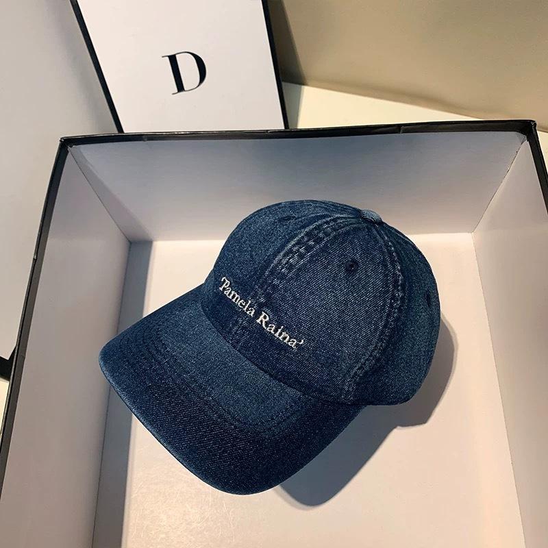 Spring and summer sun protection hat female embroidery letter denim baseball cap youth versatile street students sun protection visor tide