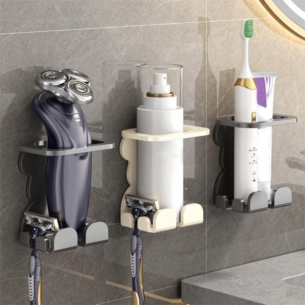 2PCS Punch Free Razor Holder Carbon Steel Electric Toothbrush Holder  Skincare Storage