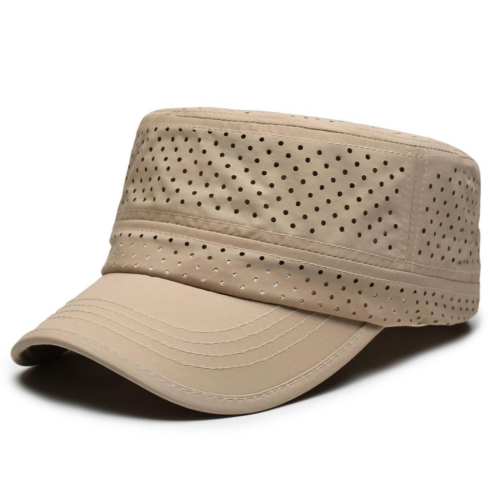 

Summer Breathable Quickdry Flat Top Hat For Men And Women Outdoor Sun Protection Casual Style хакі