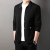 Men'S Mid-To-High-End Spring And Autumn Thin Jacquard Cardigan Real Pocket Sticker Casual Loose Simple Knitted Long Sleeves
