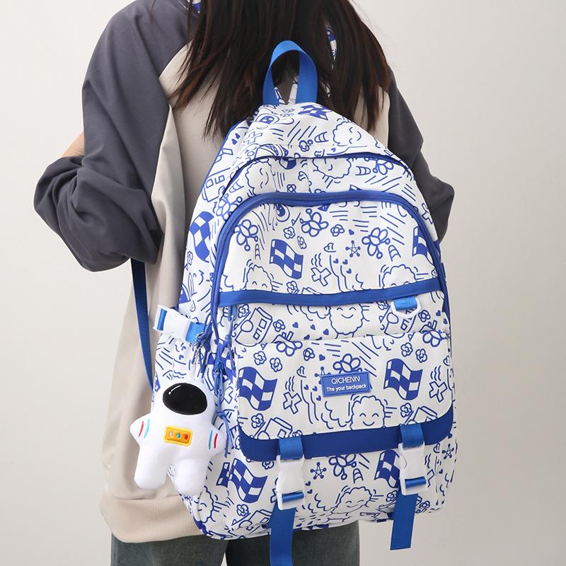 

Рюкзак большой емкости, женский школьный рюкзак для студентов колледжа, кампус, граффити, рюкзак для младших школьников