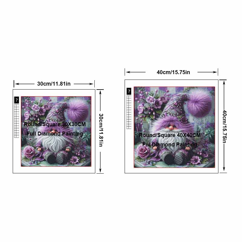 DIY Diamond Painting Canvas Kit for Adults Gnome Colorful Rhinestone Craft for Stress Relief Living Room Wall Decoration Gift