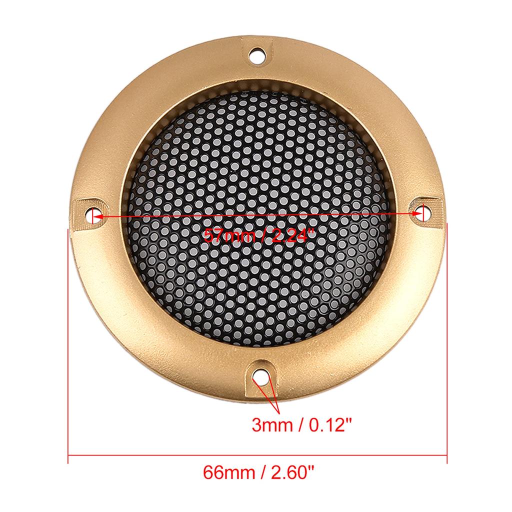 uxcell Speaker Grill Mesh Subwoofer Grille Clill Cover Decorative Circle Grill Protector 50mm 2pcs Gold Tone